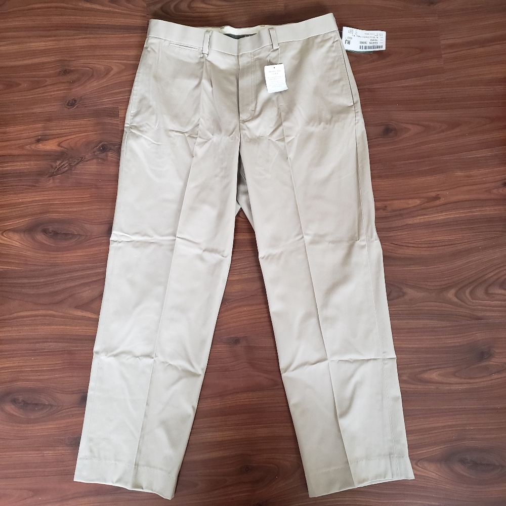 L.L. Bean Outlet Khaki Natural Fit Chinos 36" x 30" Tan 100% Cotton